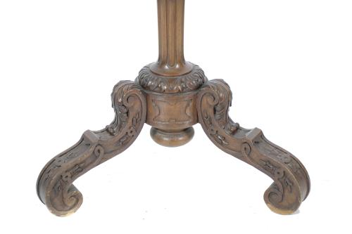 TWO GEORGE II STYLE WOODEN TORCH STANDS.