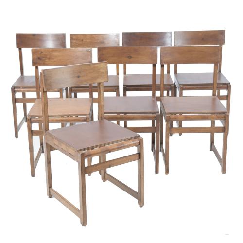 JORDI VILANOVA I BOSCH (1925-1998) EIGHT DINING CHAIRS, 1970'S. TIRACORT MODEL.