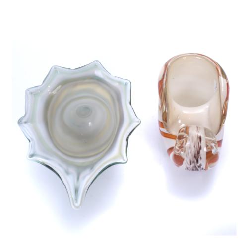 PAIR OF NAUTILUS IN MURANO GLASS.