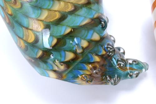 PAIR OF NAUTILUS IN MURANO GLASS.