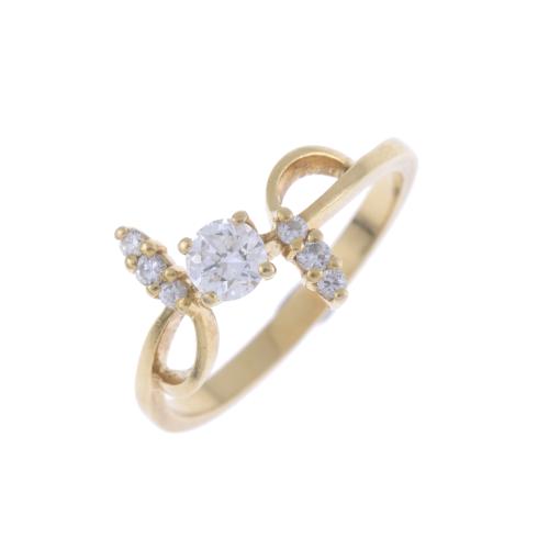 ART NOUVEAU-INSPIRED SOLITAIRE RING.