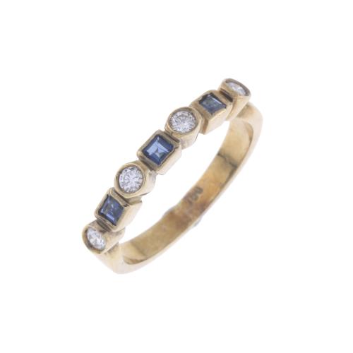 SAPPHIRES AND DIAMONDS ETERNITY RING.