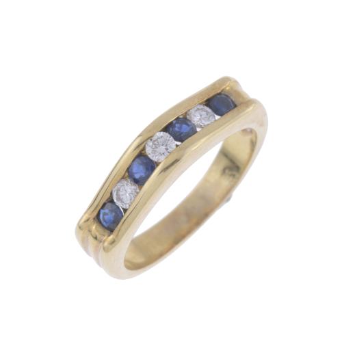 SAPPHIRES AND DIAMONDS ETERNITY RING.