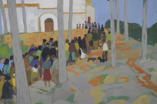 NURIA LLIMONA (1917-2011).  "ON THE WAY TO CHURCH".