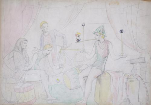 ALFRED OPISSO CARDONA (1907-1980). "ESCENA CIRCENSE", 1931.