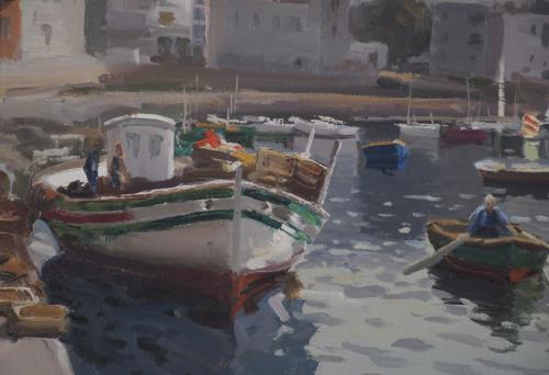 EZEQUIEL TORROELLA (1921-1998).  "PORT OF PALAMÓS"