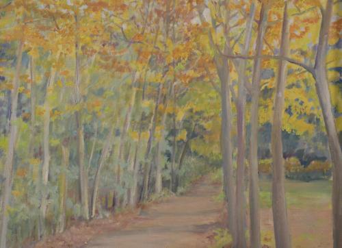 LOLA BECH BERTRAN (1903-1987).  "CAMINO ENTRE ÁRBOLES".