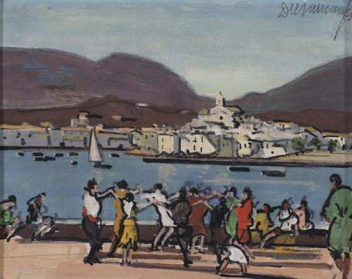 857-RAFAEL DURANCAMPS (1891-1979). "SARDANAS FRENTE CADAQUÉS".