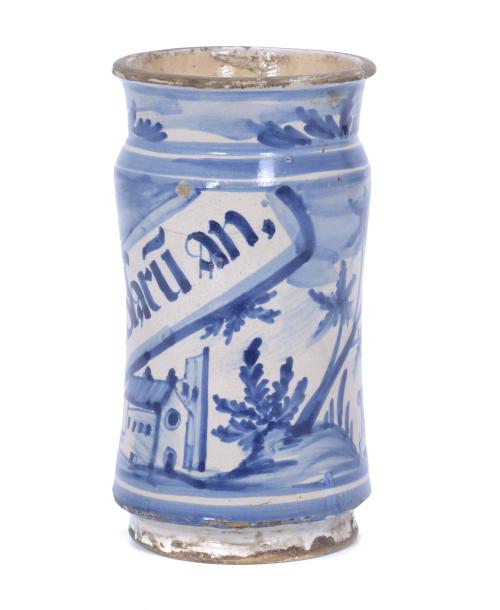 PHARMACY JAR IN CATALAN POTTERY, 18TH CENTURY.