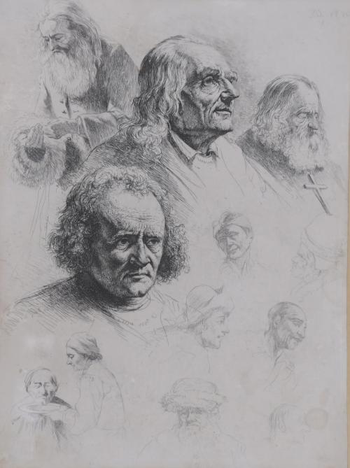 EUROPEAN SCHOOL, 20TH CENTURY. "ESTUDY OF HEADS"