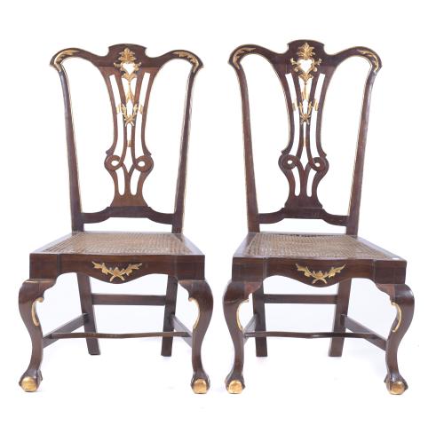 PAIR OF PORTUGUESE CHAIRS, JOAO IV STYLE. LATE 19TH CENTURY.