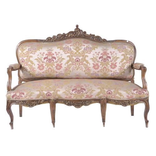 PORTUGUESE SETTEE. JOAO IV STYLE, 19TH CENTURY.