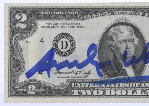 ATRIBUIDO A ANDREW WARHOL (1928-1987). BILLETE AMERICANO DE