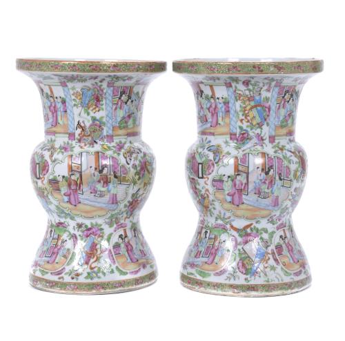 TWO CHINESE PORCELAIN VASES, ROSE FAMILY, 19TH CENTURY.