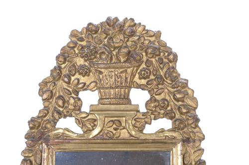 SMALL FRENCH MIRROR, LOUIS XIII STYLE. CIRCA 1870.