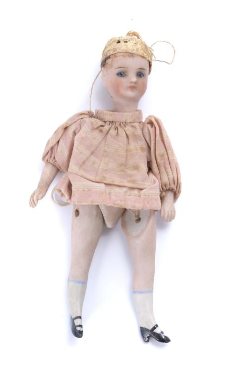 PAIR OF PROBABLY FRENCH SMALL DOLLS, CIRCA 1890