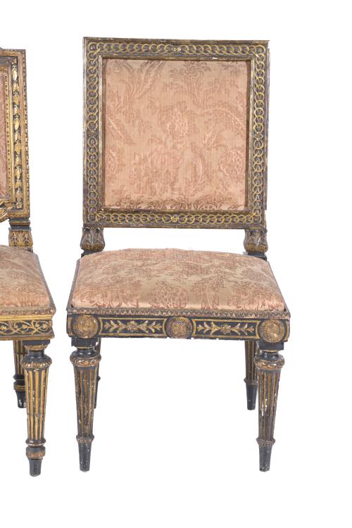 TWO CHARLES IV CHAIRS, LATE 18TH CENTURY AND EARLY 20TH CEN