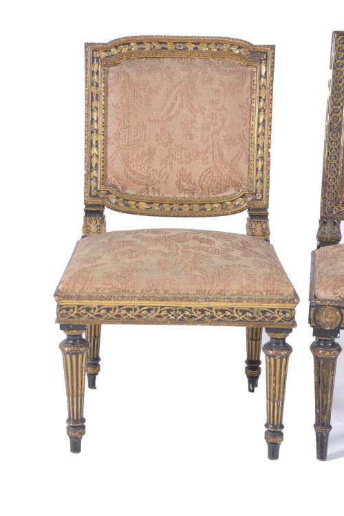 TWO CHARLES IV CHAIRS, LATE 18TH CENTURY AND EARLY 20TH CEN