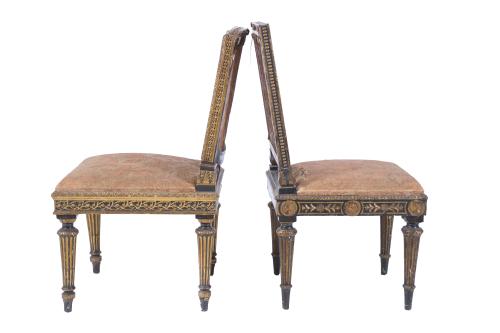 TWO CHARLES IV CHAIRS, LATE 18TH CENTURY AND EARLY 20TH CEN