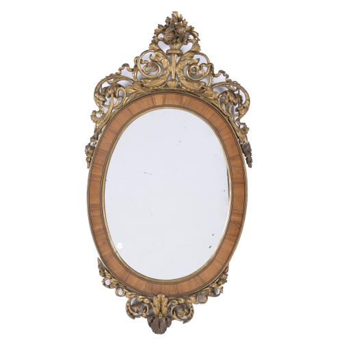 CHARLES IV OVAL WALL MIRROR, CIRCA 1800.