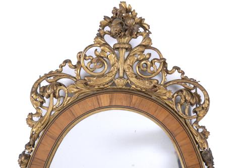 CHARLES IV OVAL WALL MIRROR, CIRCA 1800.