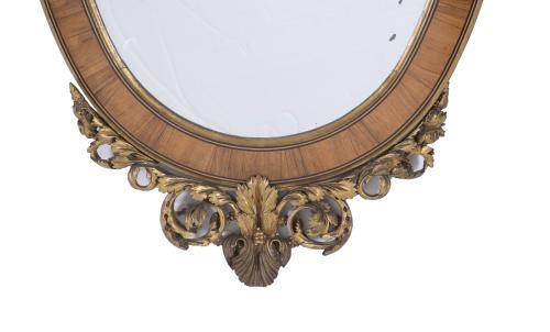 CHARLES IV OVAL WALL MIRROR, CIRCA 1800.