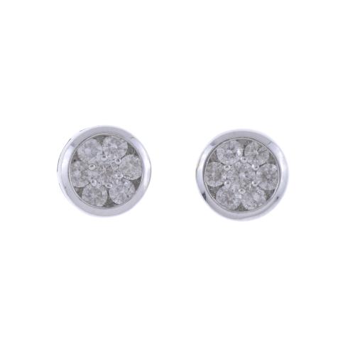 PENDIENTES ROSETONES DE DIAMANTES.