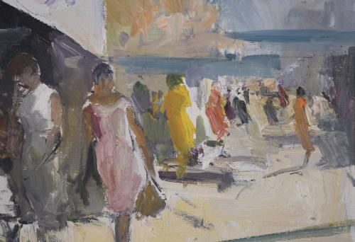 JOSEP MARTÍNEZ LOZANO (1923-2006). "MERCADILLO EN EL PASEO 