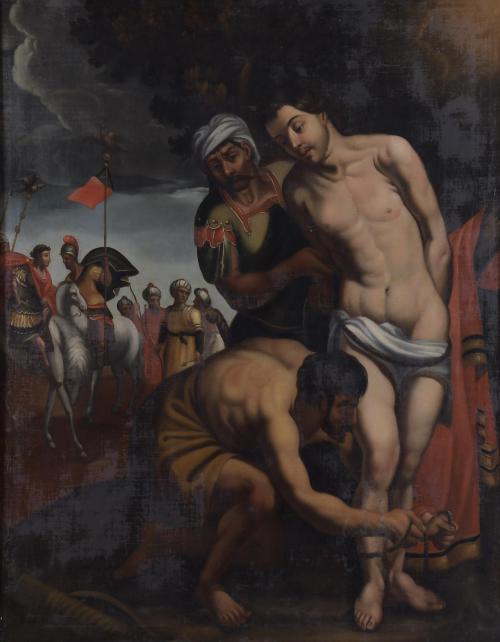 700-VALLADOLID SCHOOL, 17TH CENTURY. ATTRIBUTED TO DIEGO DÍAZ FERRERAS (¿?-1697). "PREPARATIONS FOR THE MARTYRDOM OF SAINT SEBASTIAN".