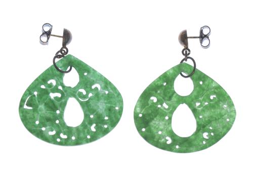 OPENWORK JADE EARRINGS.