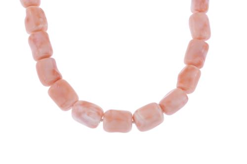 ANGEL SKIN CORAL BEADS NECKLACE.