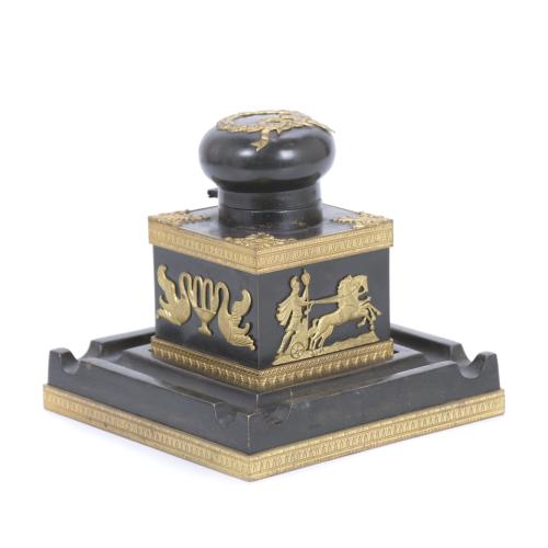 465-AFTER THOMIR'S MODEL. FRENCH EMPIRE INKWELL, CIRCA 1800.