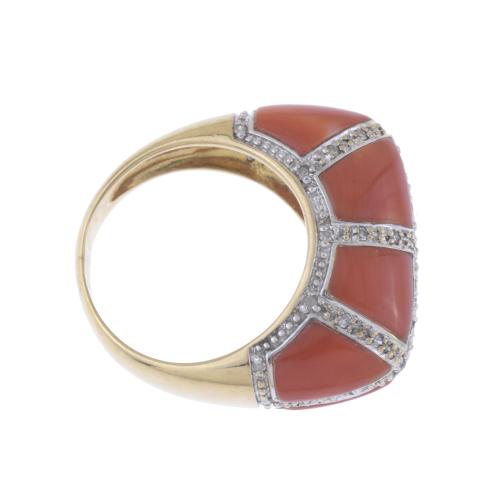 BULGARI-LIKE RING WITH CORAL.