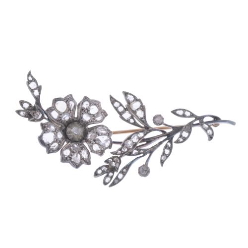 LARGE FLORAL BROOCH, LATE 19TH CENTURY.