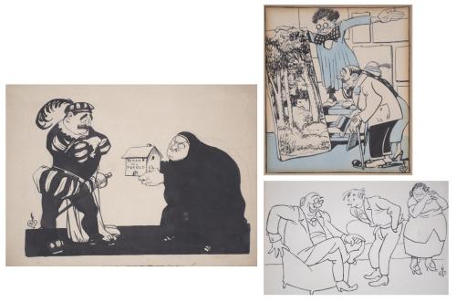 828-GAIETÀ CORNET PALAU (1878-1945). 3 Ilustraciones para viñetas.