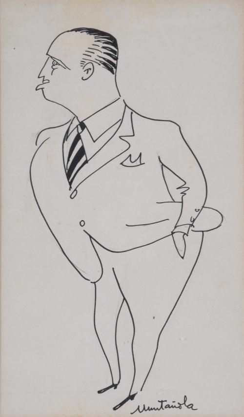 JOAQUIM MUNTAÑOLA  PUIG (1914-2012).  MEN&#39;S CARICATURES. 