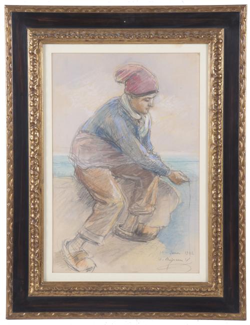 DIONÍS BAIXERAS (1862-1943). "PESCADOR", 1922.