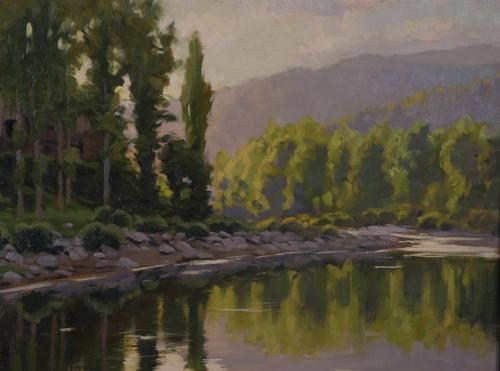 DOMINGO SOLER (1871-1951). "PAISAJE FLUVIAL".