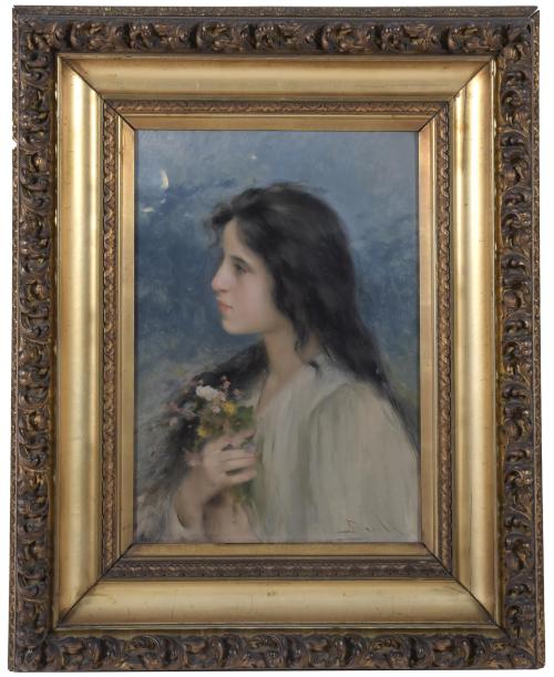 JOAN BRULL VINYOLES (1863-1912) "RETRATO NOCTURNO JOVEN CON