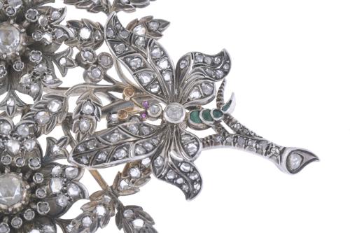 BROCHE FLORAR BELLE ÉPOQUE FRANCÉS. CIRCA 1900-1910