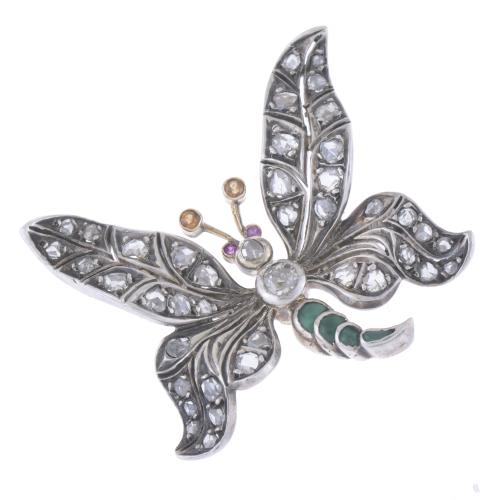 FRENCH BELLE ÉPOQUE FLORAL BROOCH. CIRCA 1900-1910