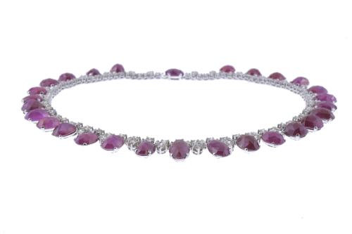 RUBIES AND DIAMONDS NECKLACE. FIRST HALF OF THE 20TH CENTUR