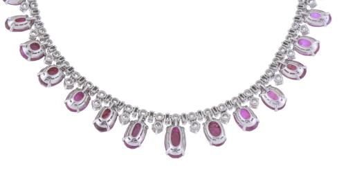 RUBIES AND DIAMONDS NECKLACE. FIRST HALF OF THE 20TH CENTUR