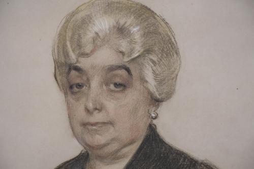 RAMÓN CASAS Y CARBO (1866-1932). "RETRATO SEÑORA", 1925.