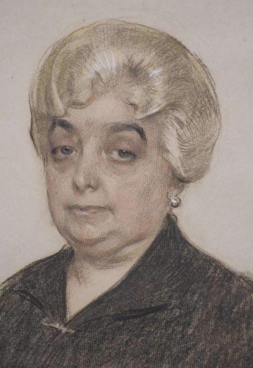 RAMÓN CASAS Y CARBO (1866-1932). "RETRATO SEÑORA", 1925.