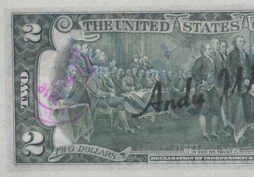 ATRIBUIDO A ANDREW WARHOL (1928-1987). BILLETE AMERICANO DE