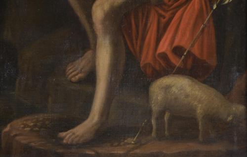 17TH CENTURY SPANISH SCHOOL.  "SAINT JOHN THE BAPTIST".