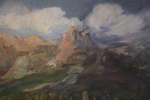 SEGISMUNDO DE NAGY (1872-1932).  "PAISAJE CON MONTAÑAS".