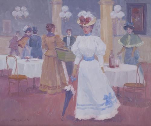 673-CRUZ LÓPEZ SAGASTA (1951).  "LADY IN WHITE".