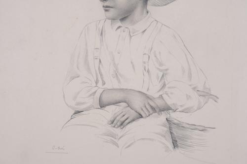 CARMEN OSÉS (1898-1961).  "CHICO CON SOMBRERO".